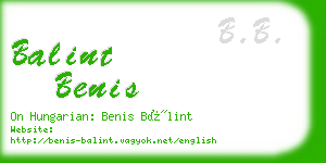 balint benis business card